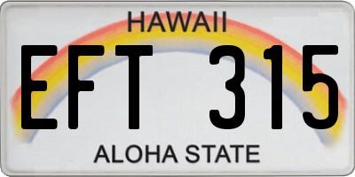 HI license plate EFT315