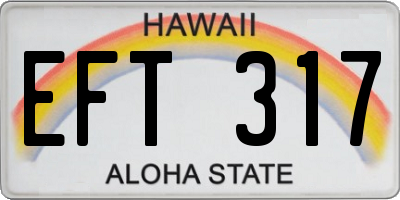HI license plate EFT317