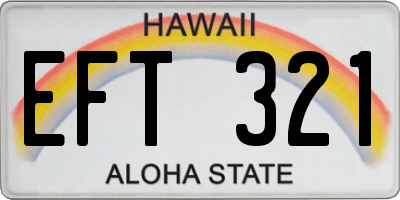 HI license plate EFT321