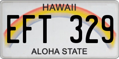 HI license plate EFT329
