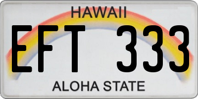HI license plate EFT333
