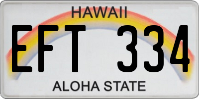 HI license plate EFT334
