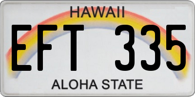 HI license plate EFT335