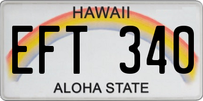 HI license plate EFT340