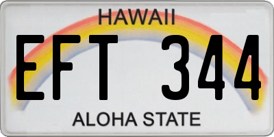 HI license plate EFT344