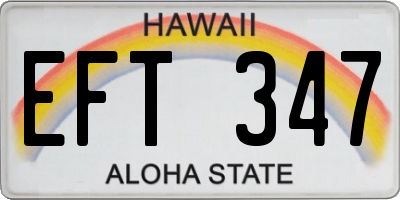HI license plate EFT347