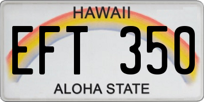 HI license plate EFT350