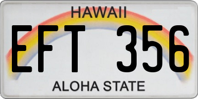 HI license plate EFT356