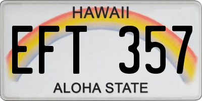 HI license plate EFT357