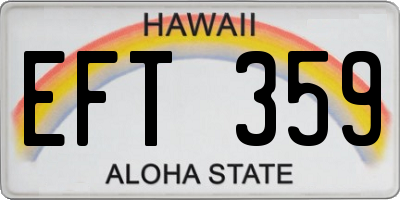 HI license plate EFT359