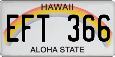 HI license plate EFT366