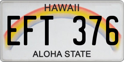 HI license plate EFT376