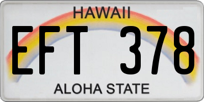 HI license plate EFT378