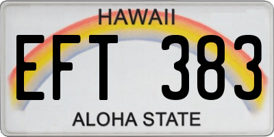 HI license plate EFT383