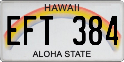 HI license plate EFT384