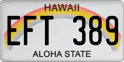 HI license plate EFT389