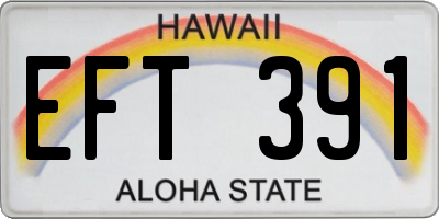 HI license plate EFT391