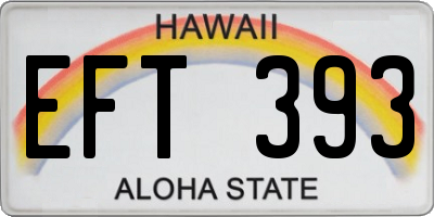 HI license plate EFT393