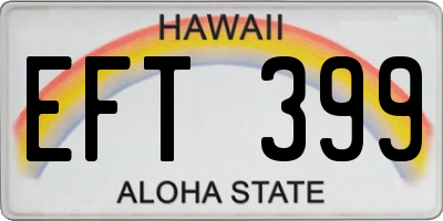 HI license plate EFT399