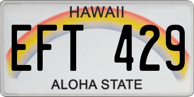HI license plate EFT429