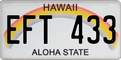 HI license plate EFT433