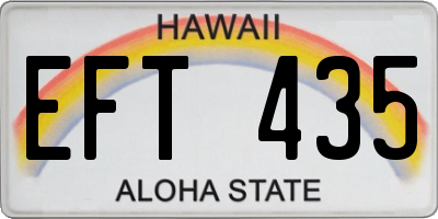 HI license plate EFT435