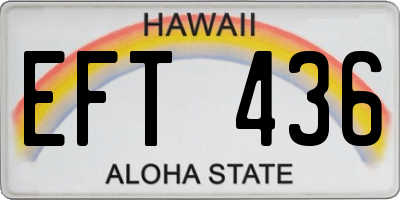 HI license plate EFT436