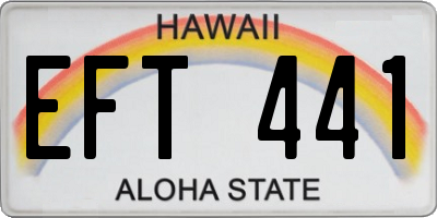 HI license plate EFT441