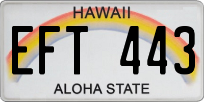 HI license plate EFT443