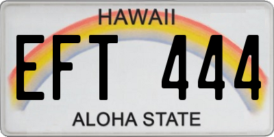 HI license plate EFT444
