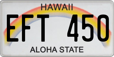 HI license plate EFT450