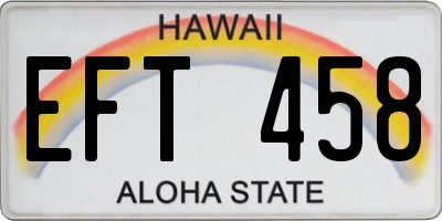 HI license plate EFT458