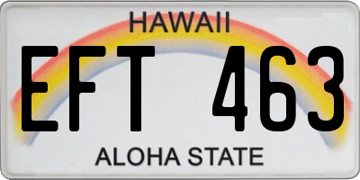 HI license plate EFT463