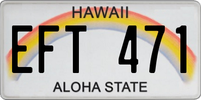 HI license plate EFT471