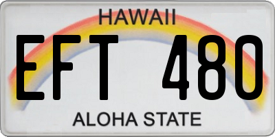 HI license plate EFT480