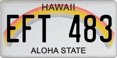 HI license plate EFT483