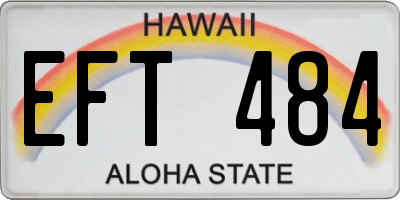 HI license plate EFT484
