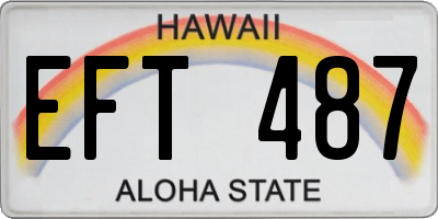 HI license plate EFT487