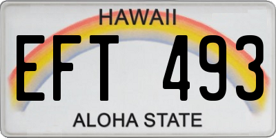 HI license plate EFT493