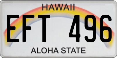 HI license plate EFT496
