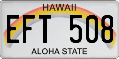 HI license plate EFT508