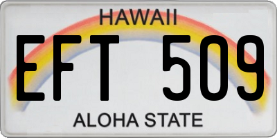 HI license plate EFT509