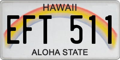 HI license plate EFT511