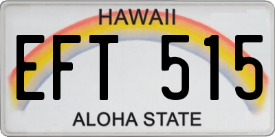 HI license plate EFT515