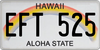 HI license plate EFT525