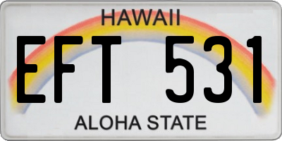HI license plate EFT531