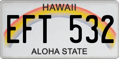 HI license plate EFT532