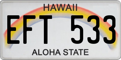 HI license plate EFT533