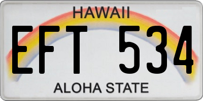 HI license plate EFT534