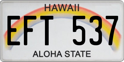 HI license plate EFT537